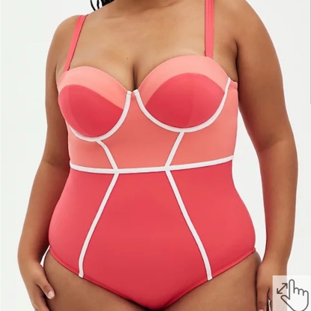 Torrid Red and Orange Women Swim One Piece